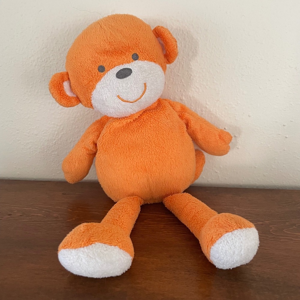 Carters Lovey Security Plush Orange White‎ Monkey 2011 Stuffed Animal
